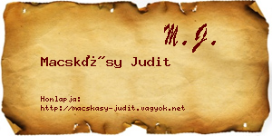 Macskásy Judit névjegykártya