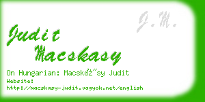 judit macskasy business card